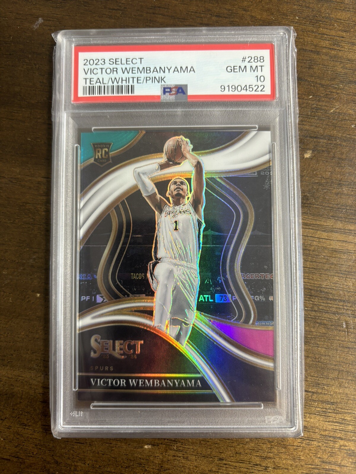 2023 Select Victor Wembanyama #288 Courtside Teal/White/Pink #37/49 PSA 10!