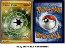 2022 Pokemon, Silver Tempest, #215/195 V Guard Energy, Gold Secret Rare