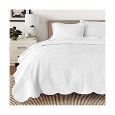 Cozy Line Home Fashions Victorian Medallion Solid White Embossed 100 Cotton ...
