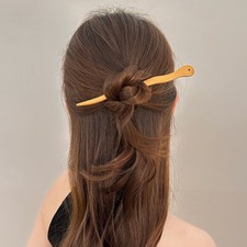 Qbodp Holz-Haarstäbchen Schwarz – Traditionelle Japanische Haarnadeln Aus Ebenholz Für Langes, Dickes Haar – 17 Cm