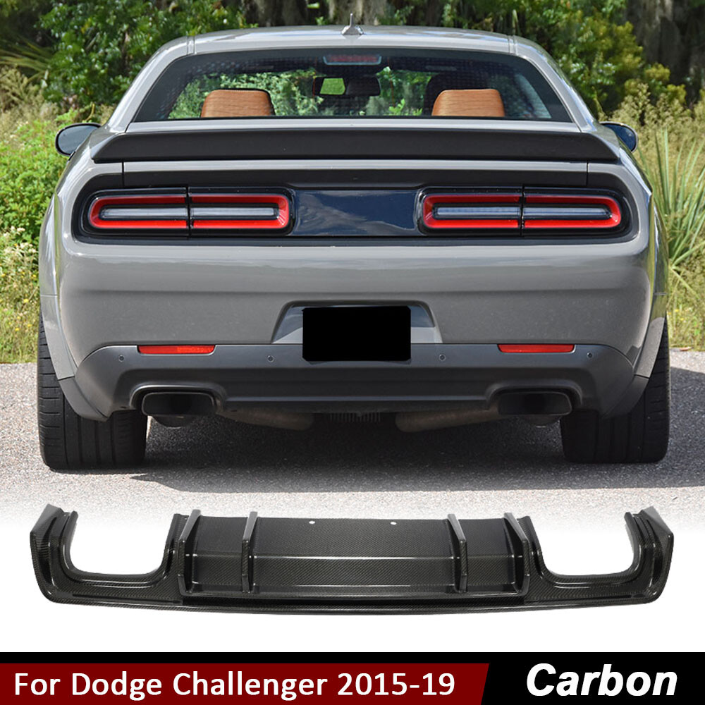 Fits Dodge Challenger Coupe 2015-19 REAL CARBON Rear Bumper Diffuser Lip Spoiler