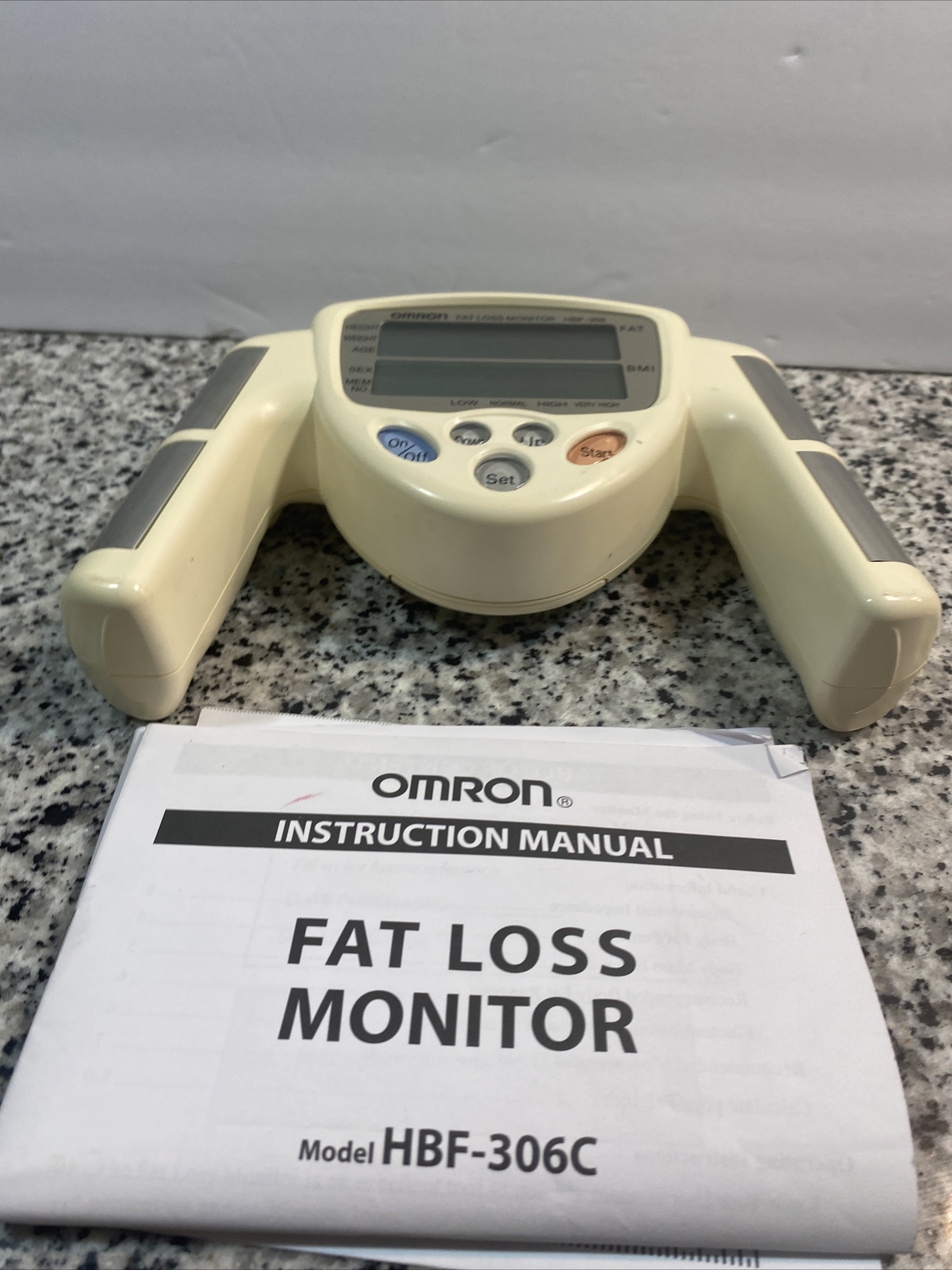 Omron HBF306 Fat Loss Monitor Hand Held Body Fat Percent Analyzer BMI