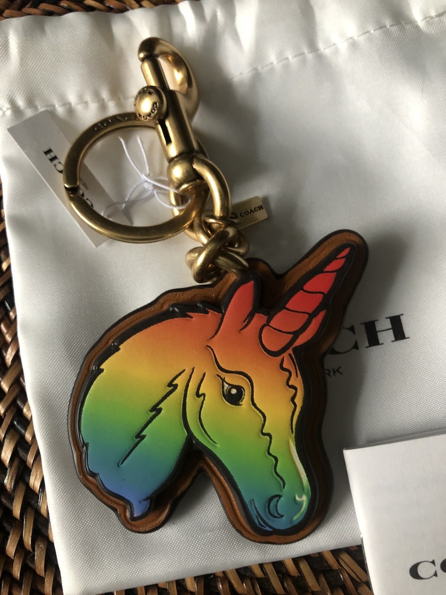 COACH Uni Unicorn RAINBOW Bag Charm Keychain NWT! | eBay