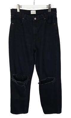 Abrand Jeans Damen W34/L30 Boyfriend Passform Zip Fly Zerrissen Hohe Taille