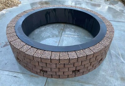 Runde Feuerstelle 1,35m Granitplatte Kamin Garten Dekor Terrasse Stein Modern