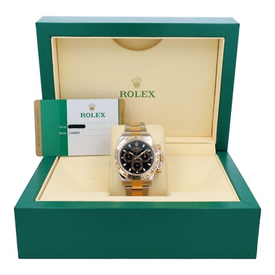 B&P Rolex Mens Watch Daytona 116503 40mm Black Luminous Dial Oyster Band