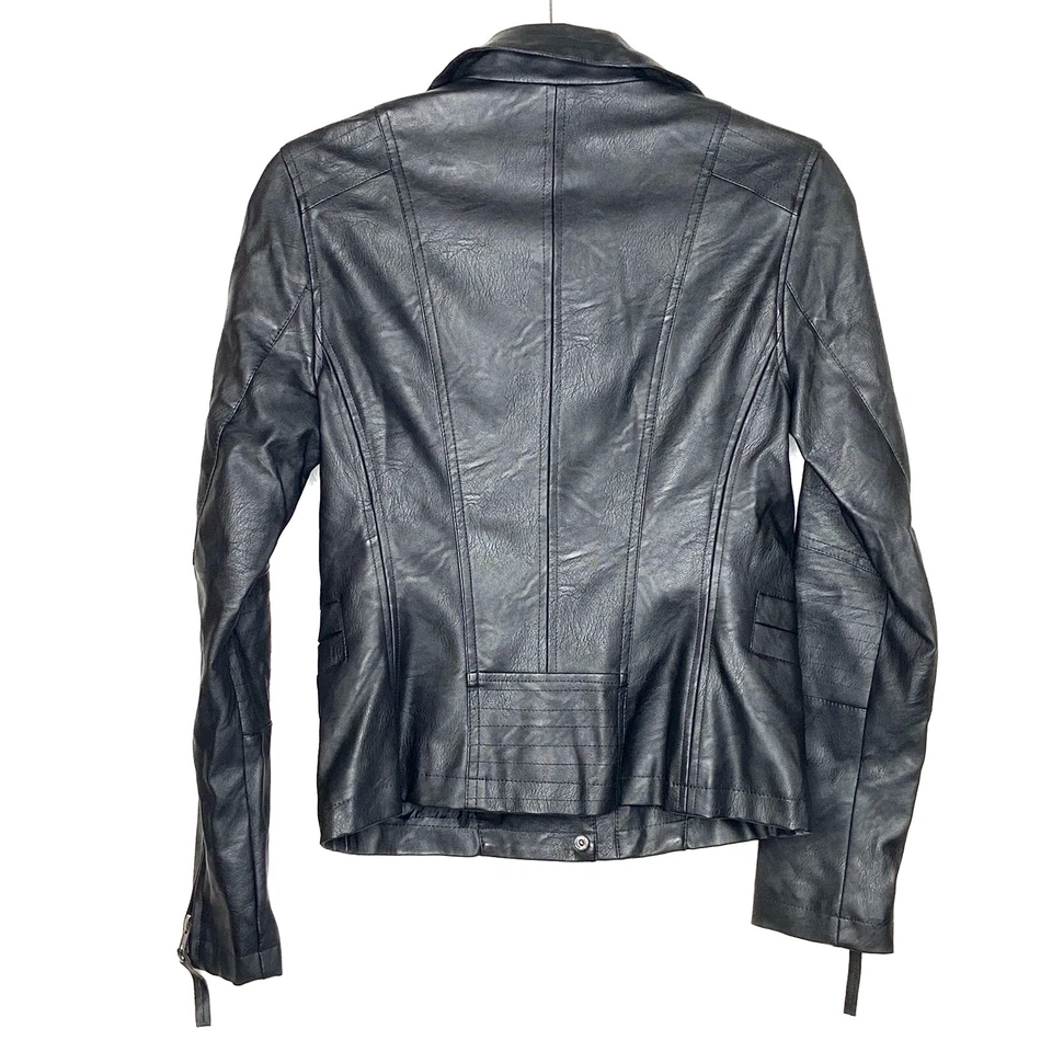 Chaqueta de Moto KUT FROM THE KLOTH Para Mujer Negra Cuero Vegano Cremallera Completa Talla XS Foto 2 de 4