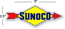 (SUNOC-5) 6" SUNOCO 1939-59 GASOLINE GAS PUMP OIL TANK DECAL DX