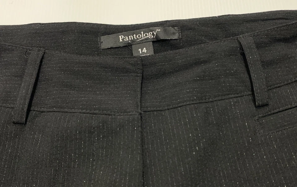 Pantalones de trabajo brillantes PANTOLOGY negros para dama talla 14 - *Excelente estado* Foto 4 de 4
