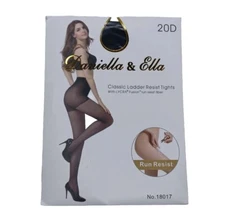 Daniella & Ella Classic Ladder Resist Tights Black Size Small
