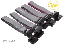 5-Pack 1ft. (2x5) Female to Female 2.54mm-Pitch 10-wire IDC Flat Ribbon Cables
