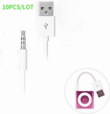10PCS/LOT For iPod Shuffle Cable 3.5mm Jack Plug to USB Power Charger Sync