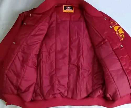 VINTAGE RARE COLOSSEUM CLASSIIC RED YELLOW USC TROJANS SATIN JACKET SIZE XL - 第 3/8 張圖片