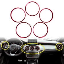 5x Red Aluminum Air Vent Outlet Trim Ring Cover Fits 14-19 C117 CLA250 CLA45