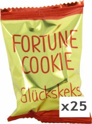 25 Glückskekse je 6g, einzeln in Goldfolie verpackt - Marke DIAMOND