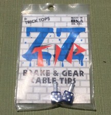 Z Z Cable Tips By Trick Top Made in USA Brake Cable Tips Old School BMX BLUE NIB