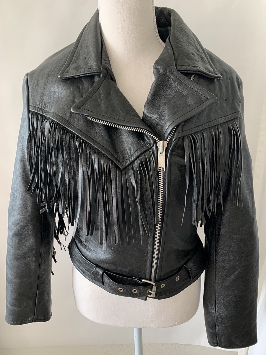 Vintage Hot Leathers 70's Biker Leather Jacket sz 14 (S) Indie