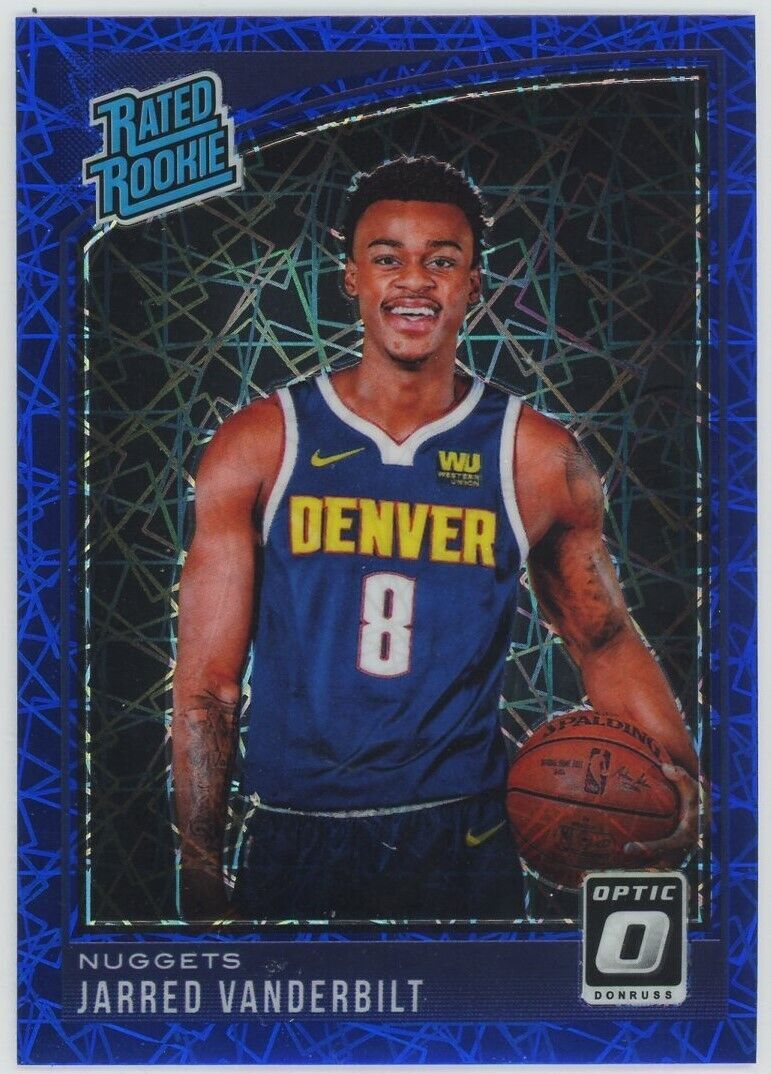 2018-19 Donruss Optic Jarred Vanderbilt Rated Rookie Blue Velocity Prizm RC #151