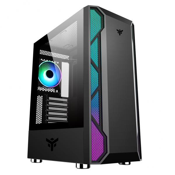 Case VERTIBRA X210 - Gaming Middle Tower- 12cm ARGB fan- 2xUSB3- Side Panel Temp