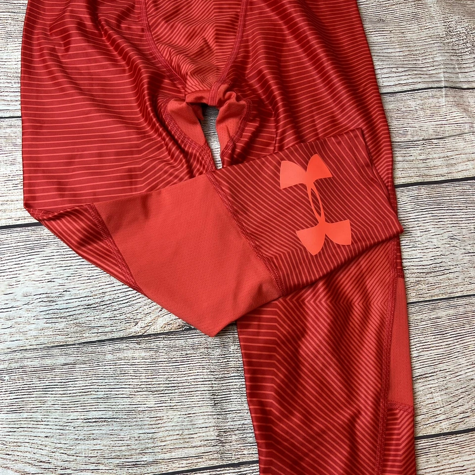 Leggings cortos Under Armour jóvenes grandes (14/16) niños rojo naranja NUEVO  Foto 2 de 3