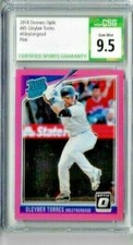 2018 Panini Donruss Optic Gleyber Torres Pink Rated Rookie CSG 9.5