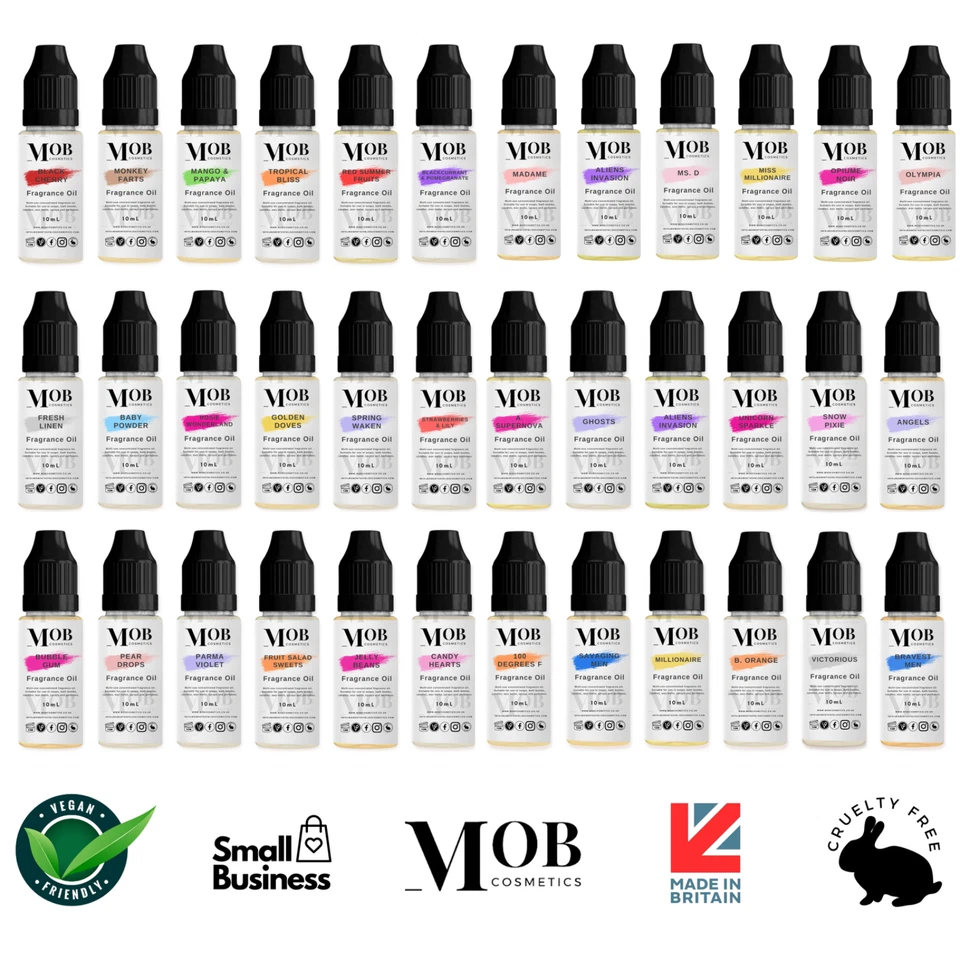 MOMENTS OF BLISS COSMETICS Fragrance Oil 6 Piece Sets | Candle | Soap | Bath Bombs | Diffuser | Wax Melts