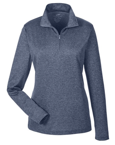 UltraClub - 8618W Ladies' Cool & Dry Heathered Performance Quarter-Zip Pullover - Picture 13 of 20