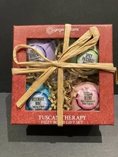 Tuscan Therapy Fizzy Bomb Set Ginger Lily Farms: VERBENA, PATCHOULI, MINT, BLEND