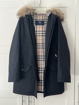 Womens Burberry Insulated Fur Trim Parka