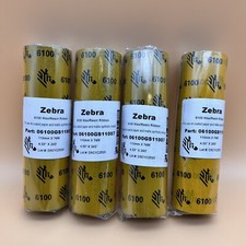 4x ZEBRA 6100 WAX RESIN RIBBON 06100GS11007 -...