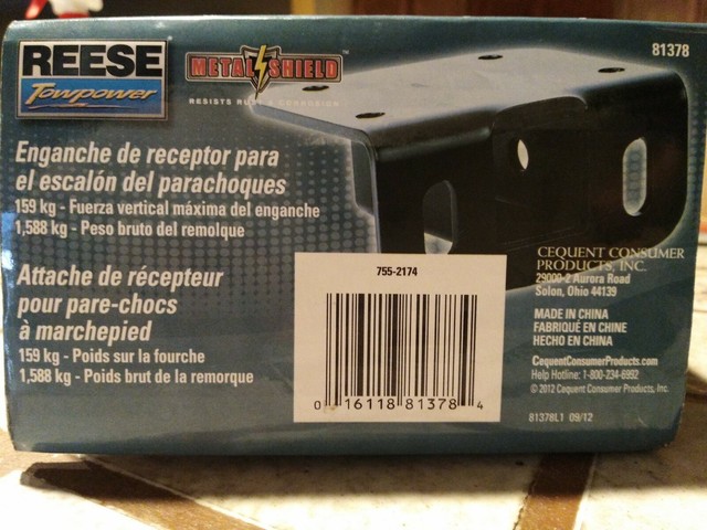 Reese Towpower Step Bumper Receiver | 2-Inch Hitch Receiver | 3,500 Lb Towing Capacity | Bolts To Factory Bumpers