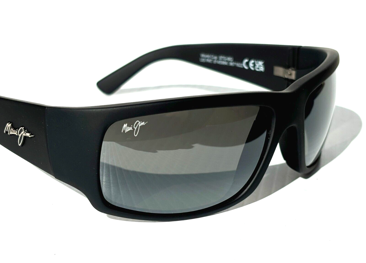 NEW Maui Jim WORLD CUP Matte Black Rubber POLARIZED Grey GLASS