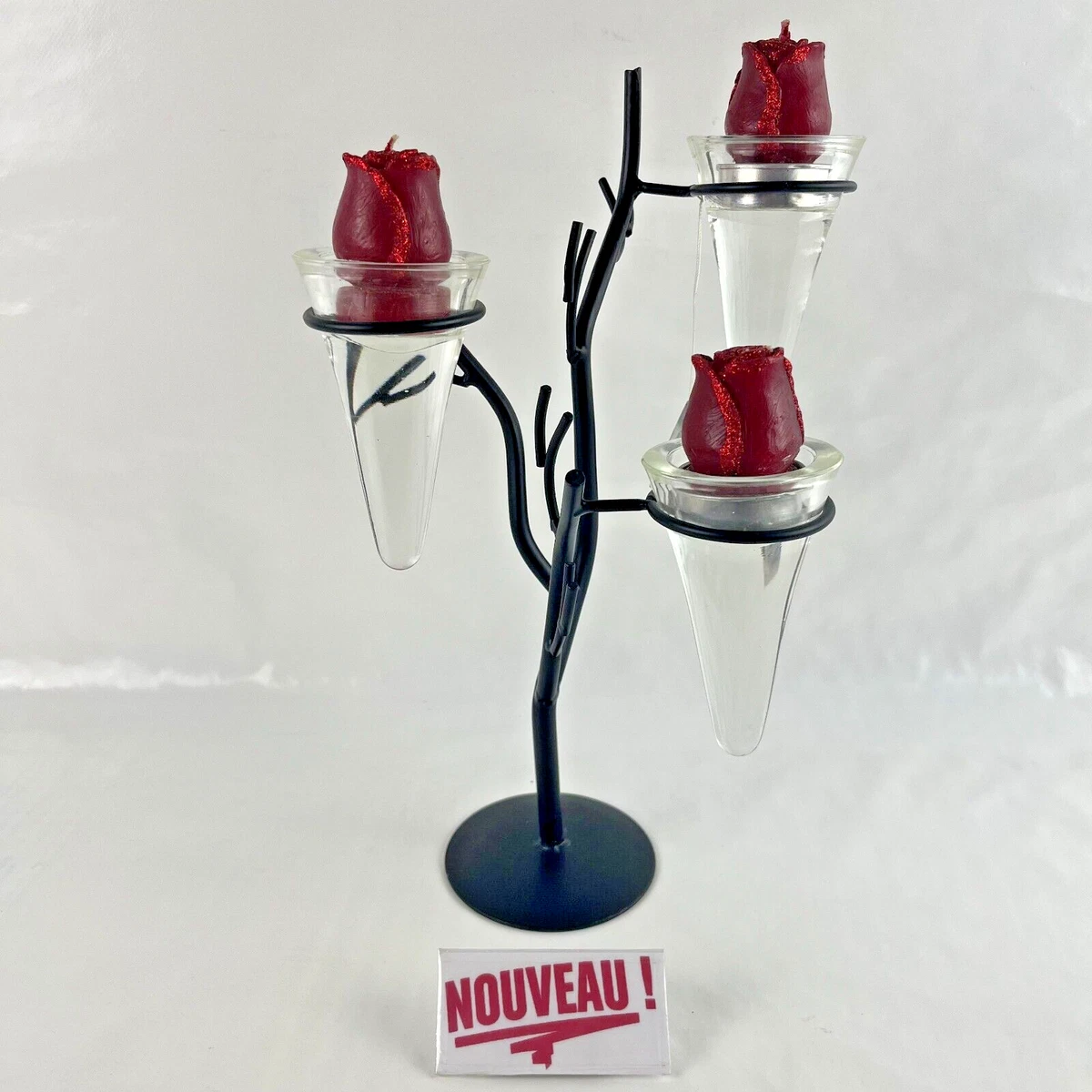 BOUGEOIR CLOCHE EN verre pour bougies pilier, figurines de modèle