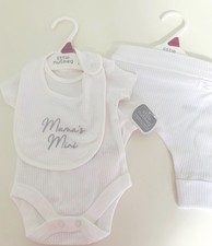 Newborn BNWT Baby Clothes Gorgeous 3 Piece Mama’s Mini Set - White 