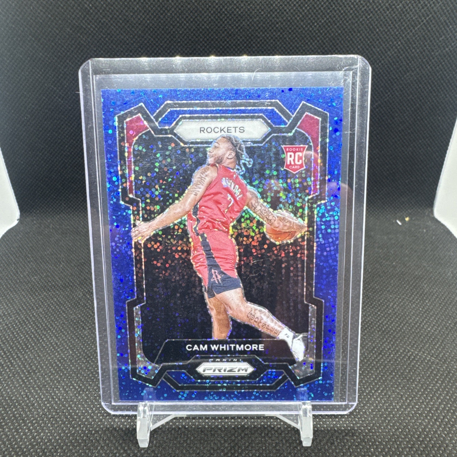 Cam Whitmore 2023-24 Panini Prizm 129 Blue Sparkle 144/144 Rookie RC Rockets SP