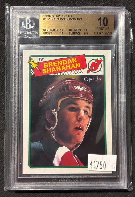 1988-89 O-Pee-Chee BGS PRISTINE 10 Brendan Shanahan POP 8 #122 New Jersey Devils