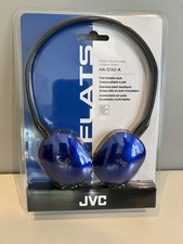 NEW  JVC Flats Stereo Blue Headphones HA-S160-A Foldable - 3.5mm Jack