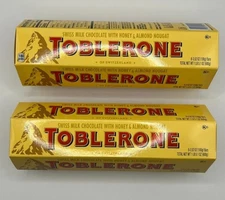 Toblerone Swiss Milk Chocolate Bars candy with Honey and Almond Nougat (12 bars)