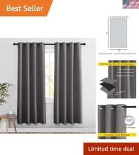 Grey Blackout Window Treatments | Energy-Efficient & Stylish | 52" x 78"
