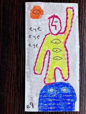 e9Art 'eye eye eye' outsider art brut childlike naive folk primitive painting