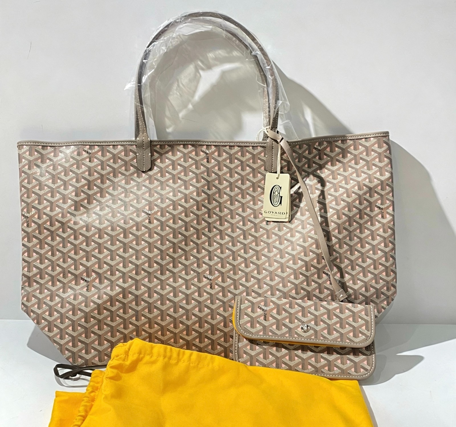AUTHENTIC GOYARD Saint Louis GM Tote Bag Greige Pink Limited Edition