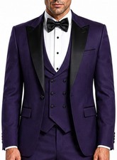 Exclusive Mens Suit Wine Red Lilac Tuxedo Pointed Collar Wedding Suit Slim