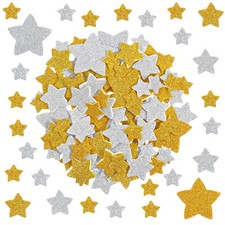 150Pcs Gold Star Foam Stickers for Crafts Glitter Star Stickers Sparkly Adhes...