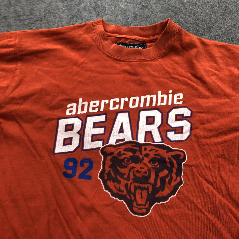 Abercrombie Fitch Shirt Boys Large Orange Long Sleeve Bears 92 Basketball - Image 3 of 4