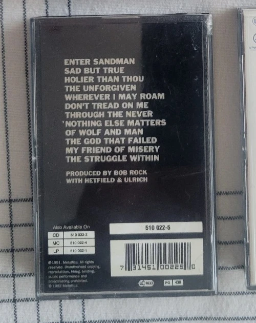 Metallica Black Album DCC Digital Compact Cassette Europe Vertigo 510 022-5 - Bild 2 von 2