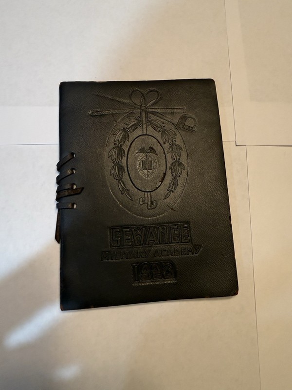 Rare Sewanee Military Academy 1923 Leather Backed Book 