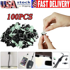 100Pcs Cable Clips Self-Adhesive Cord Wire Holder Management Organizer Clamps