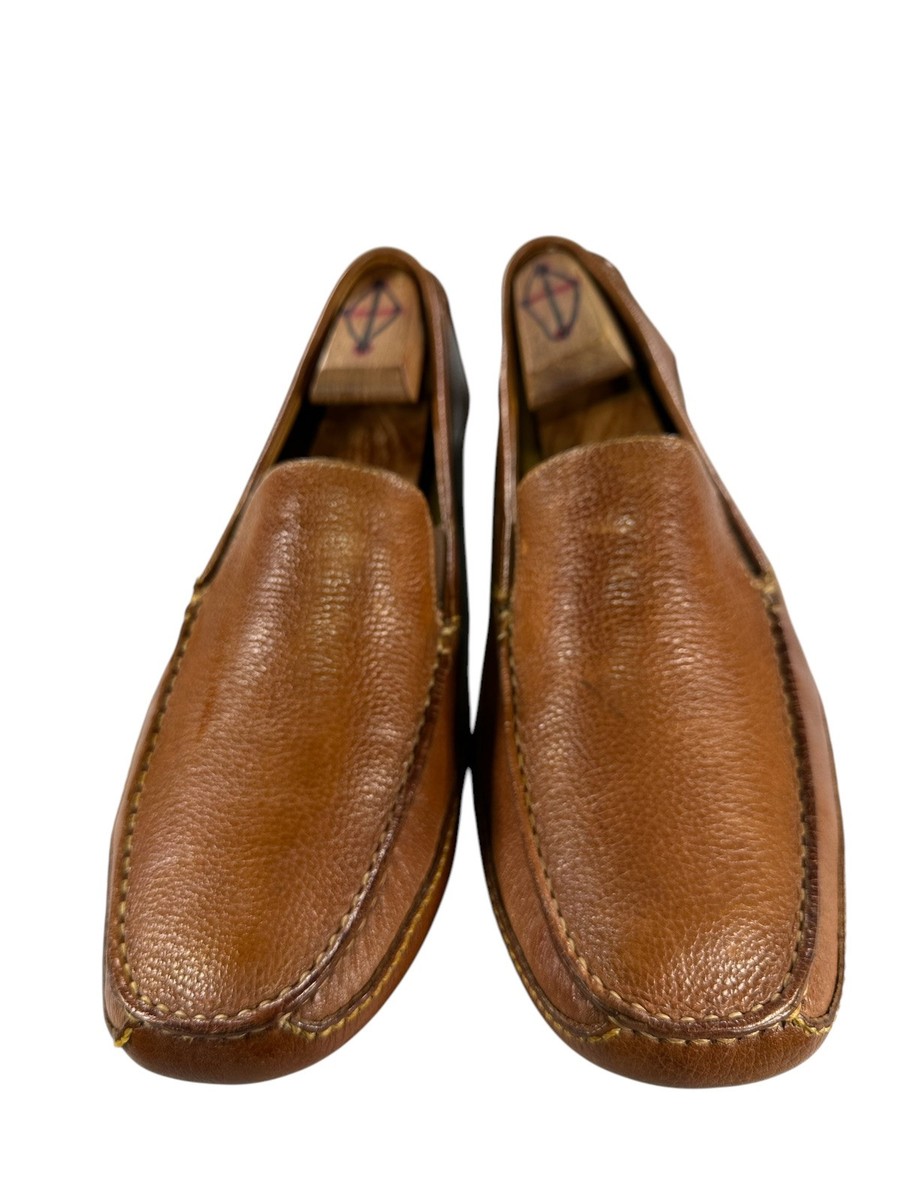Mercanti Fiorentini Driving Loafers Moccasins Brown Pebbled‎ Leather Mens 11.5 M Mercanti Fiorentini Brown Driving Moccasin Loafer Men main image 3