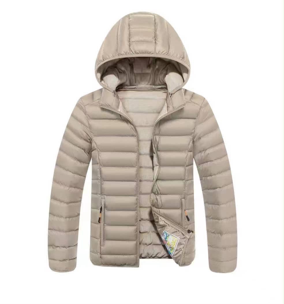 Men's Hooded Puffer Jacket Quilted Full Zip Polyester Shell - second product detail image