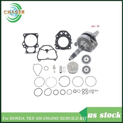 NA-10042 For HONDA TRX 420 ENGINE REBUILD KIT CRANKSHAFT, PISTON, GASKETS 12-13